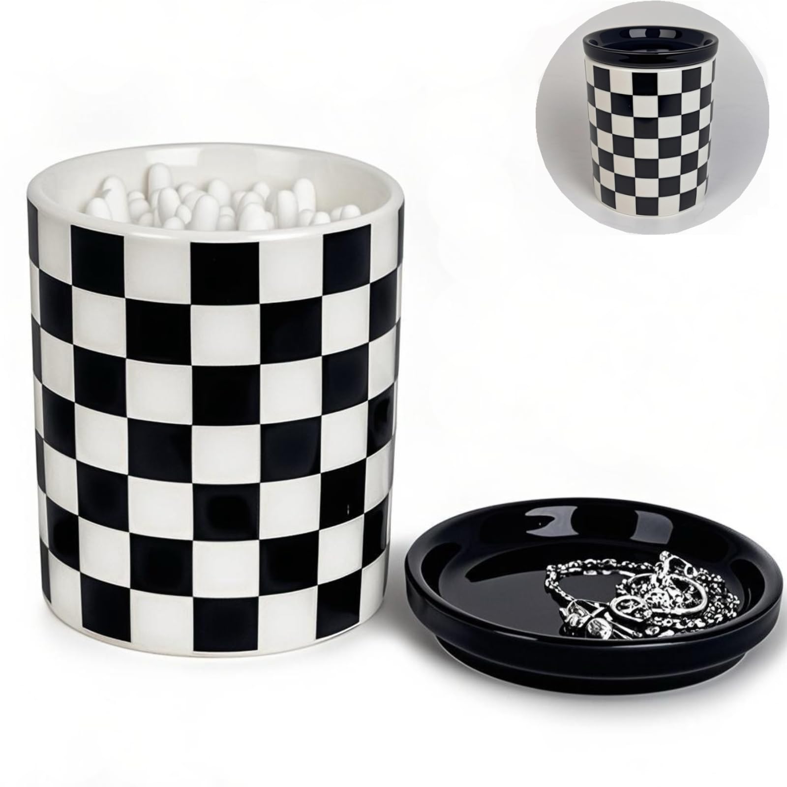 Amazon.com: Q tip Holder, Qtip Dispenser with Lid, Cotton Swab